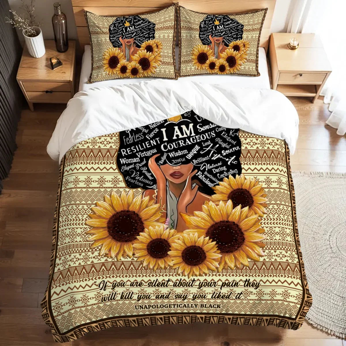 Personalized 3-piece Duvet Cover Bedding Set Black Girl Magic Cozy Bedding Set, Fearless Fabulous And Strong Black Woman Bedding Set, Gifts for Black Women Personalized 3-piece Duvet Cover Bedding Set Black Girl Magic Cozy Bedding Set, Fearless Fabulous And Strong Black Woman Bedding Set, Gifts for Black Women
