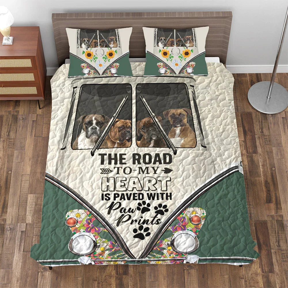 Personalized 3-piece Duvet Cover Bedding Set Boxer Dog Paw Prints Bedding Set Personalized 3-piece Duvet Cover Bedding Set Boxer Dog Paw Prints Bedding Set