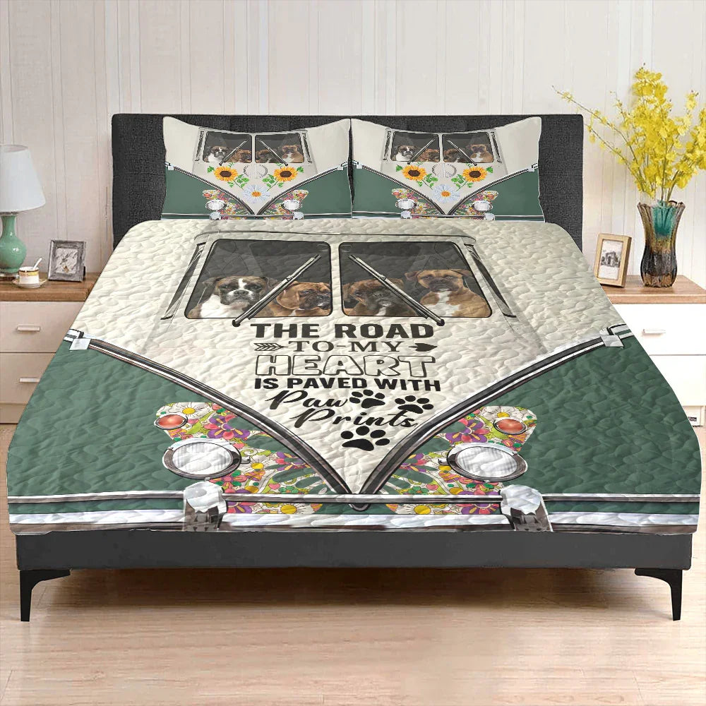 Personalized 3-piece Duvet Cover Bedding Set Boxer Dog Paw Prints Bedding Set Personalized 3-piece Duvet Cover Bedding Set Boxer Dog Paw Prints Bedding Set