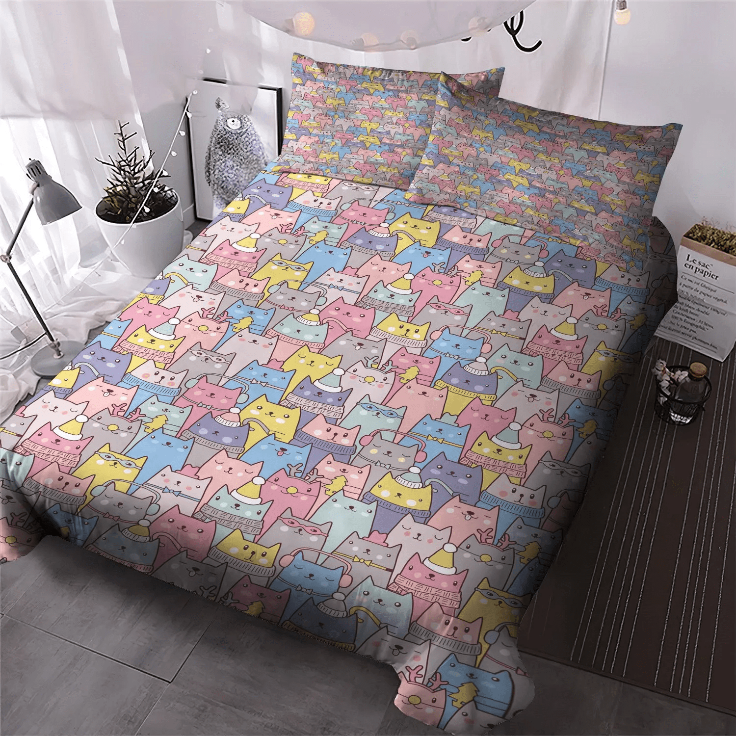 Personalized 3-piece Duvet Cover Bedding Set Cat Tracks Queen Size Bedding Set, Cat Paw King Size Bedding Set, Cat Bedding set, Cat Bedding Set, Gifts for Cat Personalized 3-piece Duvet Cover Bedding Set Cat Tracks Queen Size Bedding Set, Cat Paw King Size Bedding Set, Cat Bedding set, Cat Bedding Set, Gifts for Cat