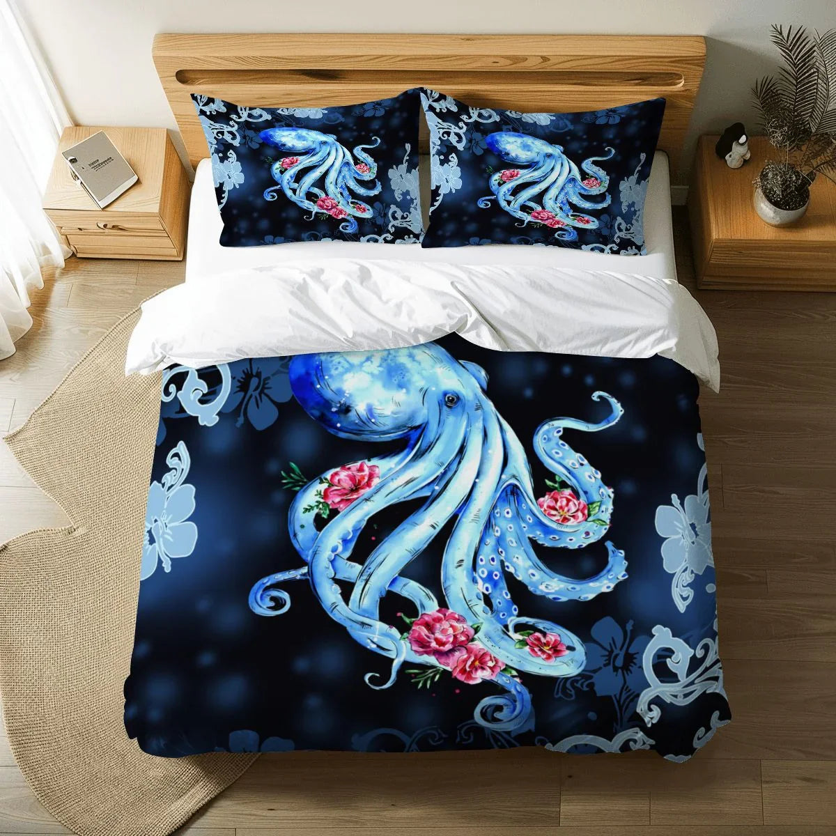 Personalized 3-piece Duvet Cover Bedding Set Love Cozy Bedding Set, I Love Octopuses Bedding Set, Gifts for Love Personalized 3-piece Duvet Cover Bedding Set Love Cozy Bedding Set, I Love Octopuses Bedding Set, Gifts for Love