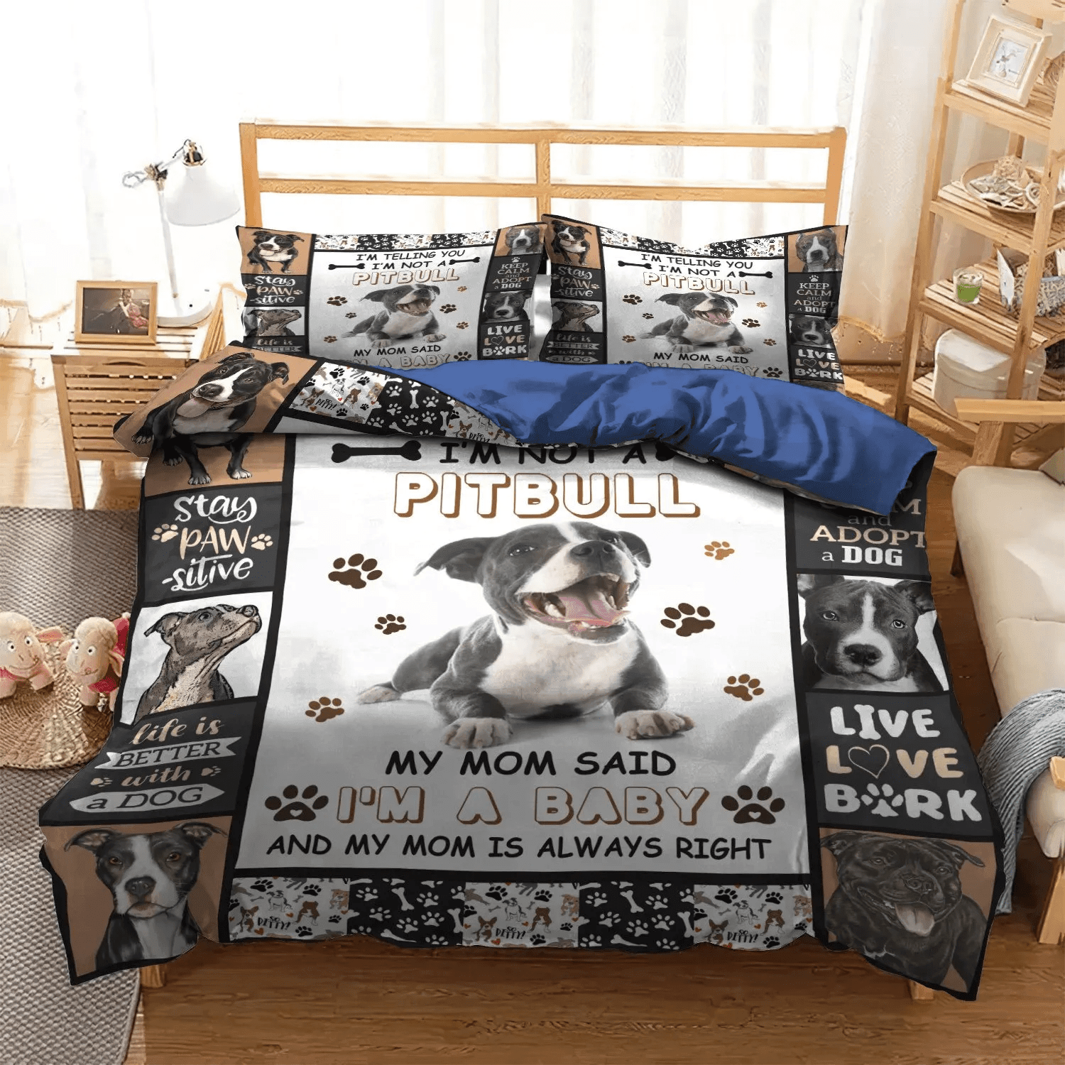 Personalized 3-piece Duvet Cover Bedding Set Pitbull Bedding set, Blue Nose Pitbull Queen Size Bedding Set, Pitbull Dog King Size Bedding Set, Pitbull Momsaid Bedding Set, Gifts for Pitbull Personalized 3-piece Duvet Cover Bedding Set Pitbull Bedding set, Blue Nose Pitbull Queen Size Bedding Set, Pitbull Dog King Size Bedding Set, Pitbull Momsaid Bedding Set, Gifts for Pitbull