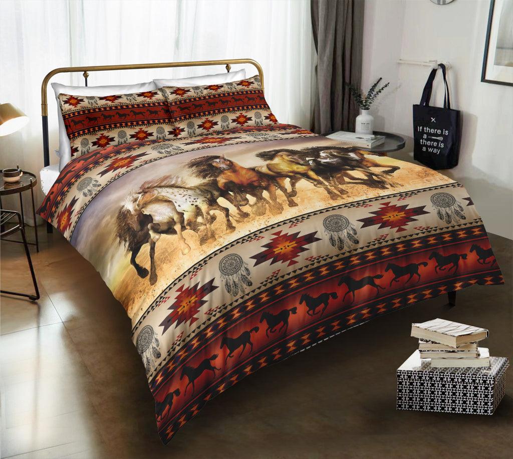 Personalized 3-piece Duvet Cover Bedding Set Western Horses Themed Bedding Set Personalized 3-piece Duvet Cover Bedding Set Western Horses Themed Bedding Set