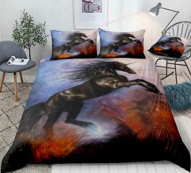 Personalized 3D Dark Unicorn Bedding Set Duvet Cover Bedding Set Personalized 3D Dark Unicorn Bedding Set Duvet Cover Bedding Set
