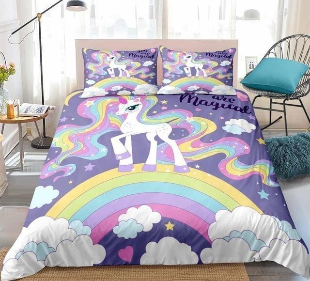 Personalized 3D Rainbow Unicorn Bedding Set Duvet Cover Bedding Set Personalized 3D Rainbow Unicorn Bedding Set Duvet Cover Bedding Set