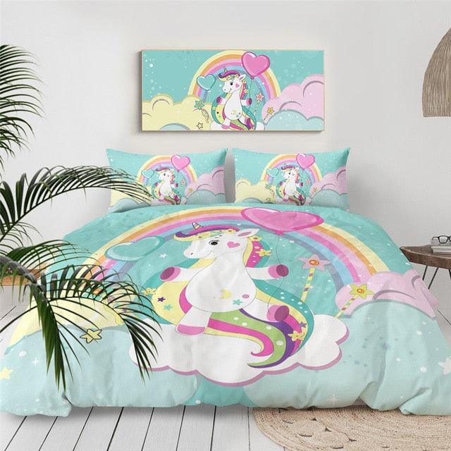 Personalized Cartoon Rainbow Unicorn Bedding Set Duvet Cover Bedding Set Personalized Cartoon Rainbow Unicorn Bedding Set Duvet Cover Bedding Set
