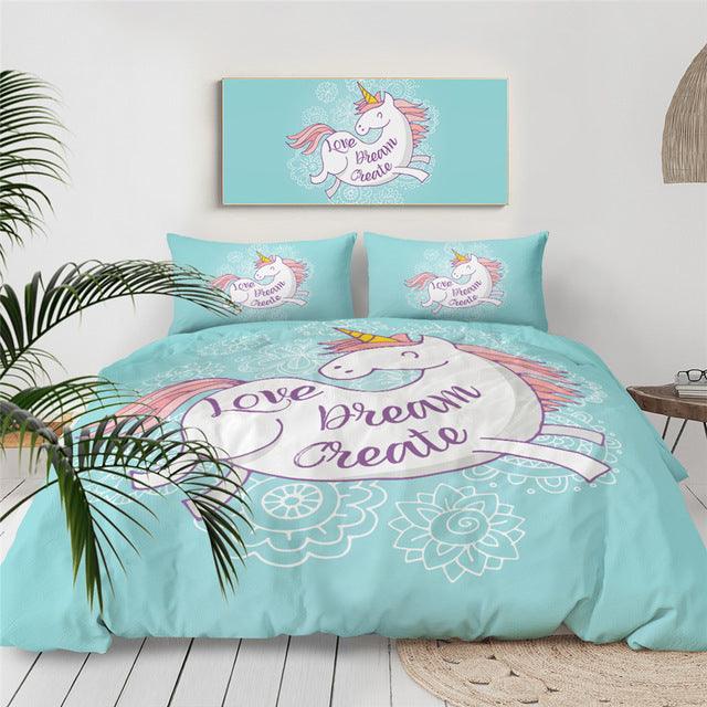 Personalized Dreaming Unicorn Girly Bedding Set Duvet Cover Bedding Set Personalized Dreaming Unicorn Girly Bedding Set Duvet Cover Bedding Set