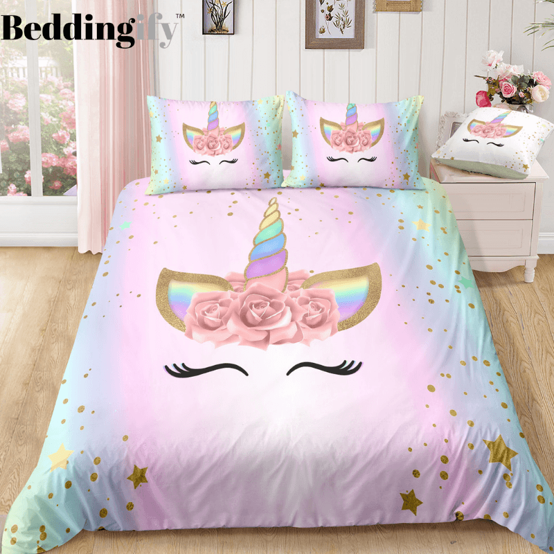 Personalized Dreaming Unicorn Lash Bedding Set Duvet Cover Bedding Set Personalized Dreaming Unicorn Lash Bedding Set Duvet Cover Bedding Set