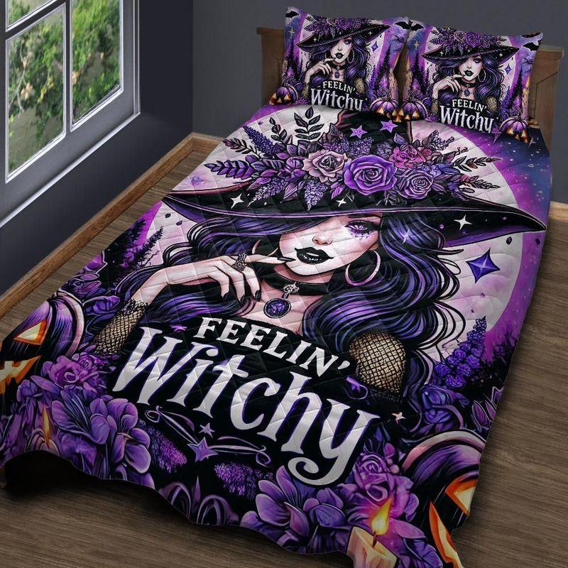 Personalized Feeling Witchy Quilt Bedding Set 3-Pc for Halloween Personalized Feeling Witchy Quilt Bedding Set 3-Pc for Halloween