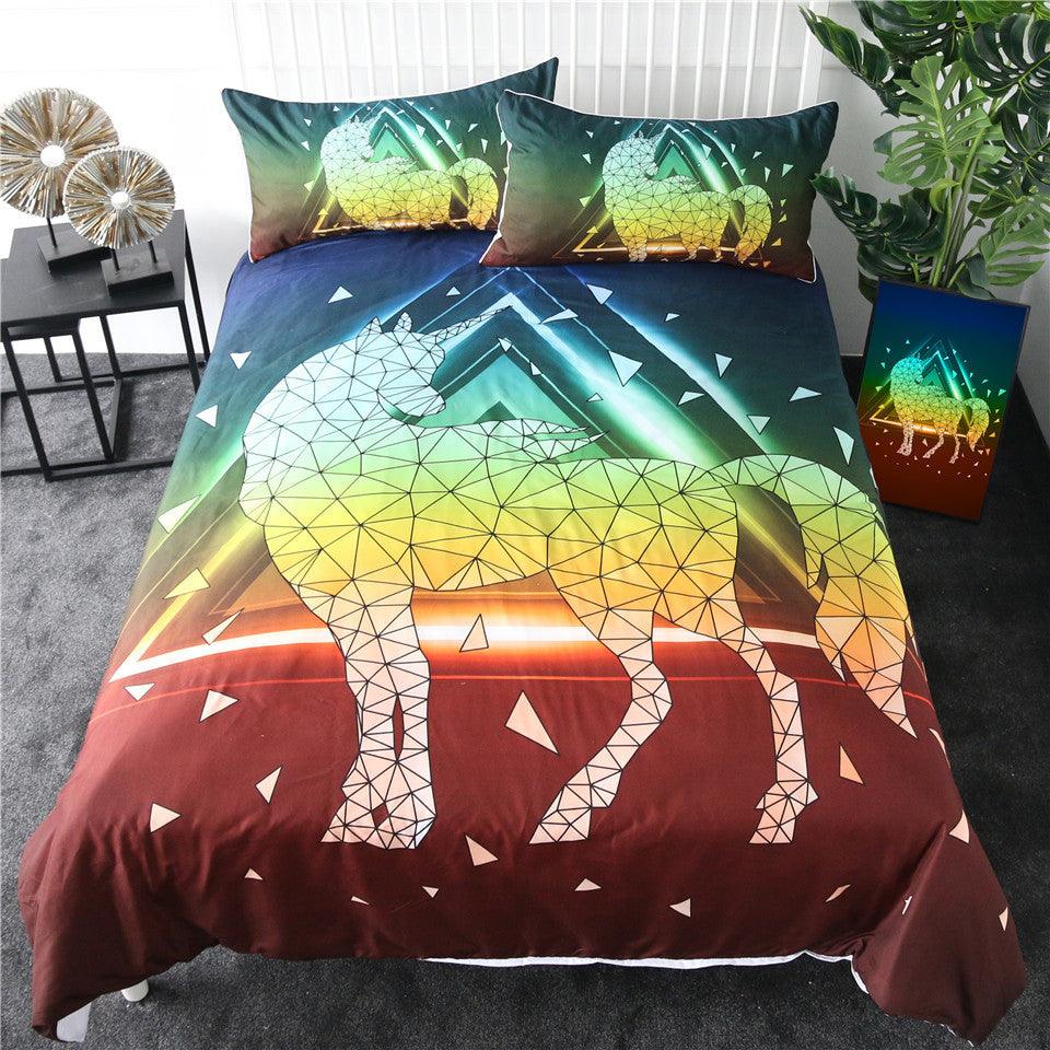 Personalized Geometric Unicorn Bedding Set Duvet Cover Bedding Set Personalized Geometric Unicorn Bedding Set Duvet Cover Bedding Set