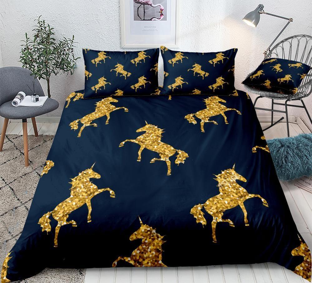 Personalized Golden Unicorn Bedding Set Duvet Cover Bedding Set Personalized Golden Unicorn Bedding Set Duvet Cover Bedding Set