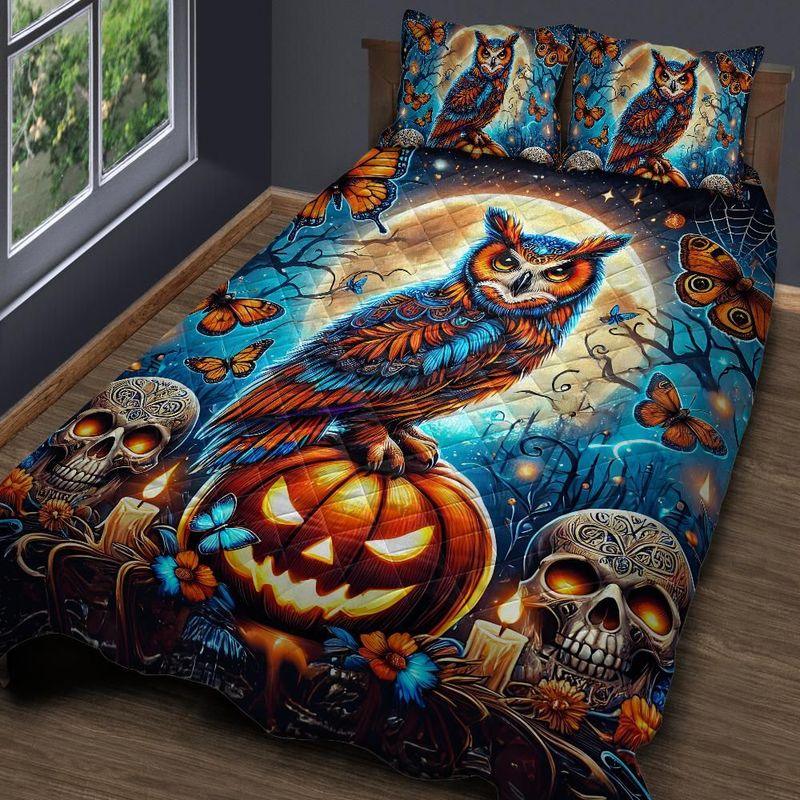 Personalized Gothic Owl Quilt Bedding Set 3-Pc for Halloween Personalized Gothic Owl Quilt Bedding Set 3-Pc for Halloween