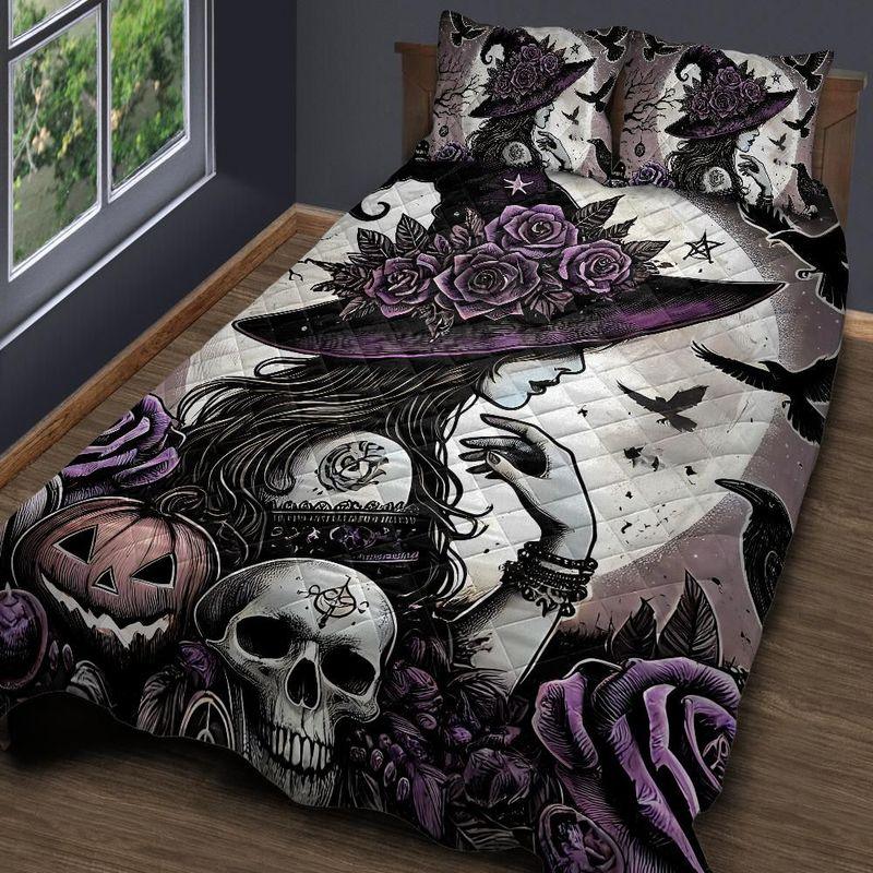 Personalized Gothic Witch Quilt Bedding Set 3-Pc for Halloween Personalized Gothic Witch Quilt Bedding Set 3-Pc for Halloween