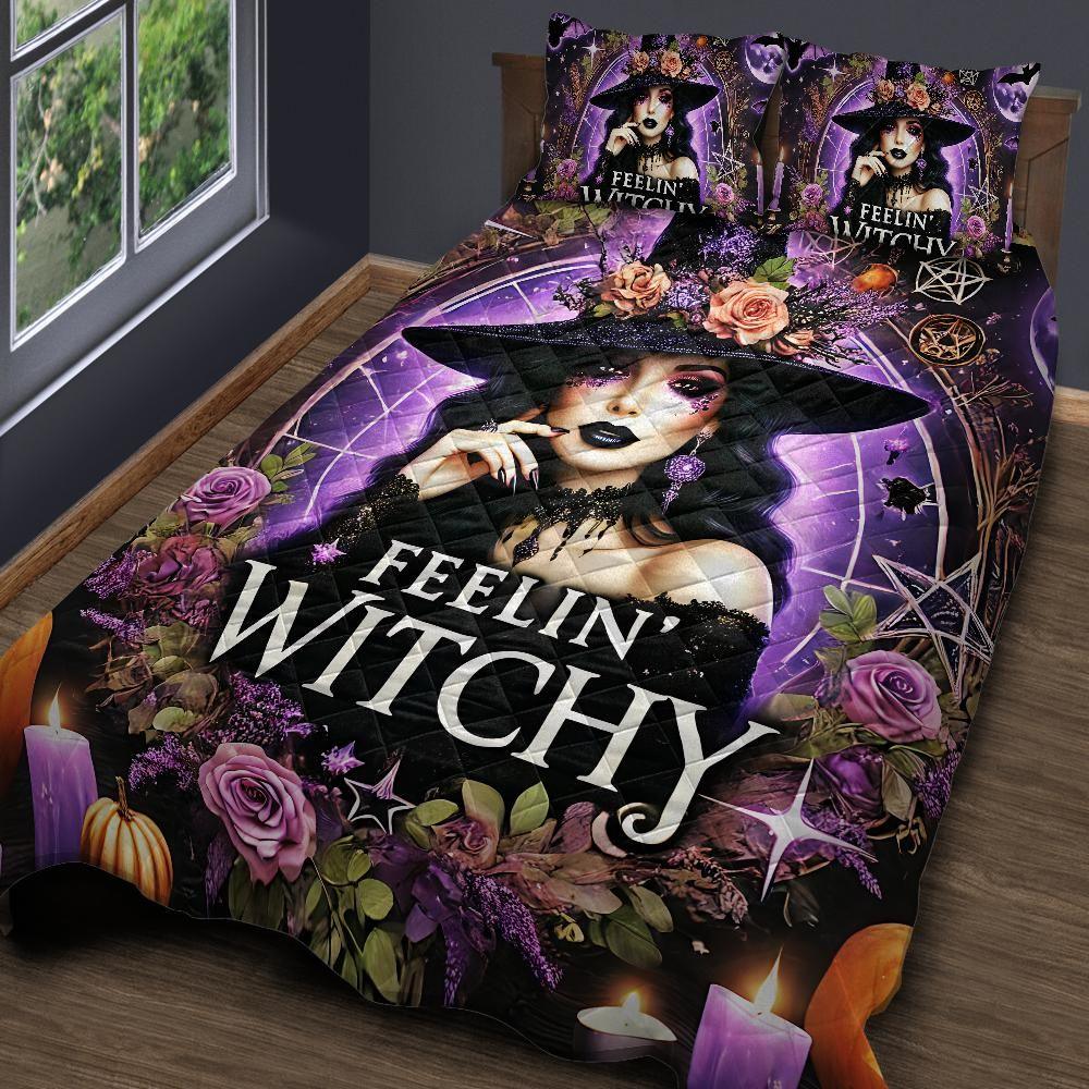 Personalized Gothic Witchy Quilt Bedding Set 3-Pc for Halloween Home Decor Personalized Gothic Witchy Quilt Bedding Set 3-Pc for Halloween Home Decor