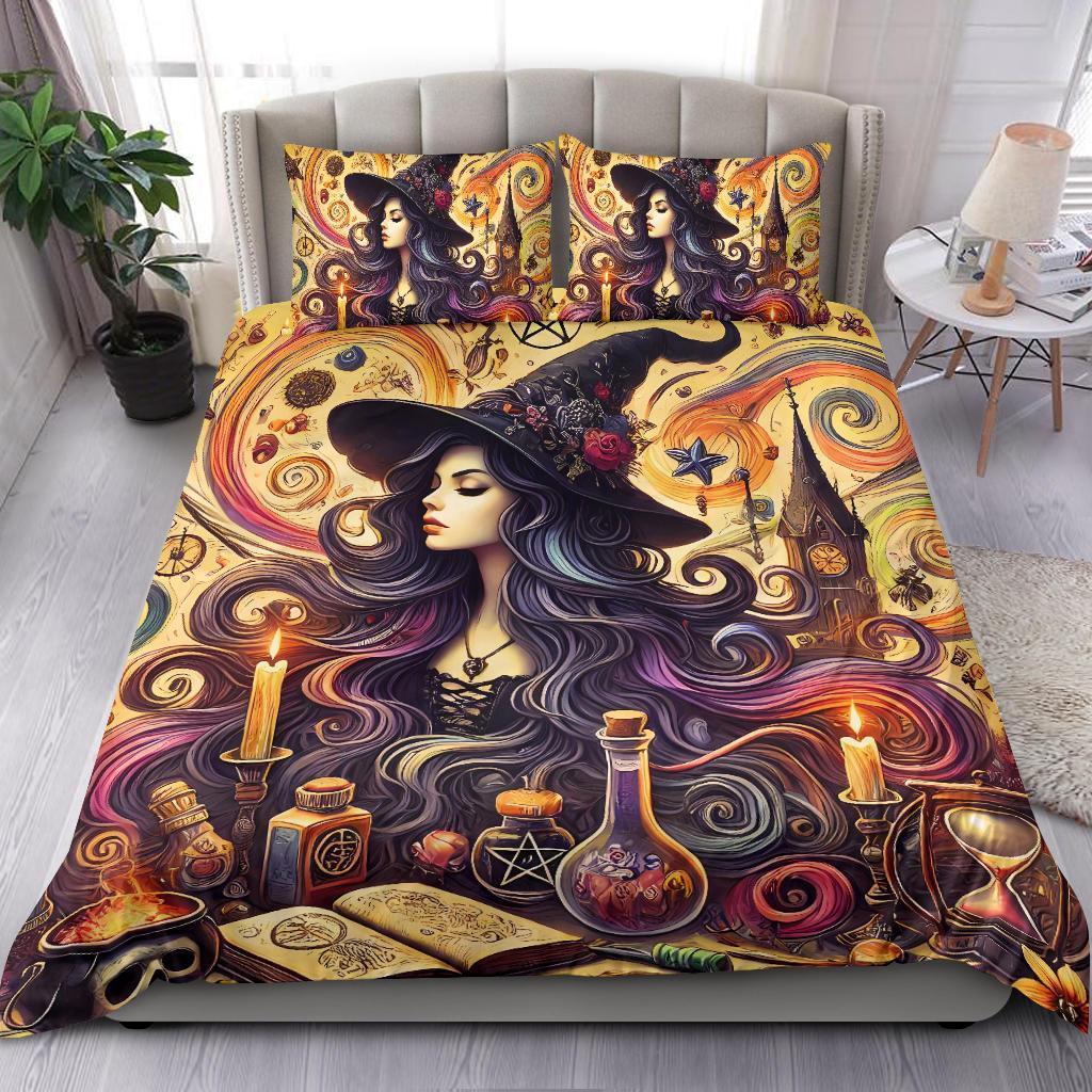 Personalized Halloween Spell Witch Duvet Cover Bedding Set 3-pc Witchcraft Duvet Covers Personalized Halloween Spell Witch Duvet Cover Bedding Set 3-pc Witchcraft Duvet Covers