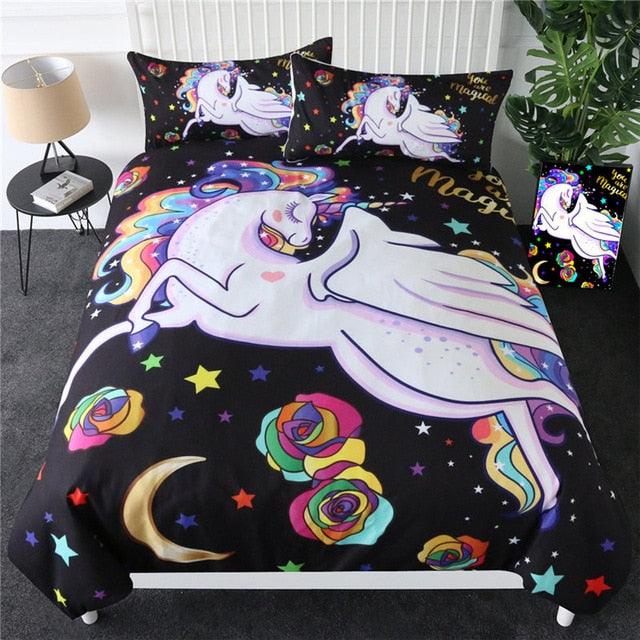 Personalized Lovely Moon Star Unicorn Bedding Set Duvet Cover Bedding Set Personalized Lovely Moon Star Unicorn Bedding Set Duvet Cover Bedding Set