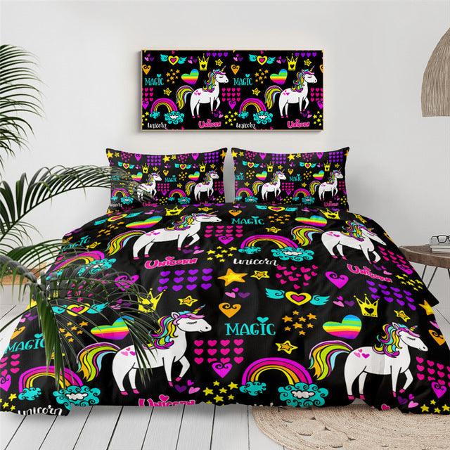 Personalized Magic Rainbow Unicorn Bedding Set Duvet Cover Bedding Set Personalized Magic Rainbow Unicorn Bedding Set Duvet Cover Bedding Set