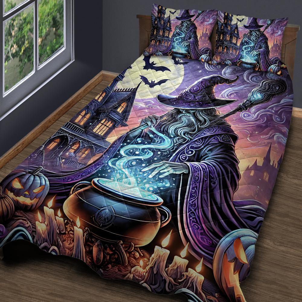 Personalized Magician Wizard Quilt Bedding Set 3-Pc for Halloween Personalized Magician Wizard Quilt Bedding Set 3-Pc for Halloween