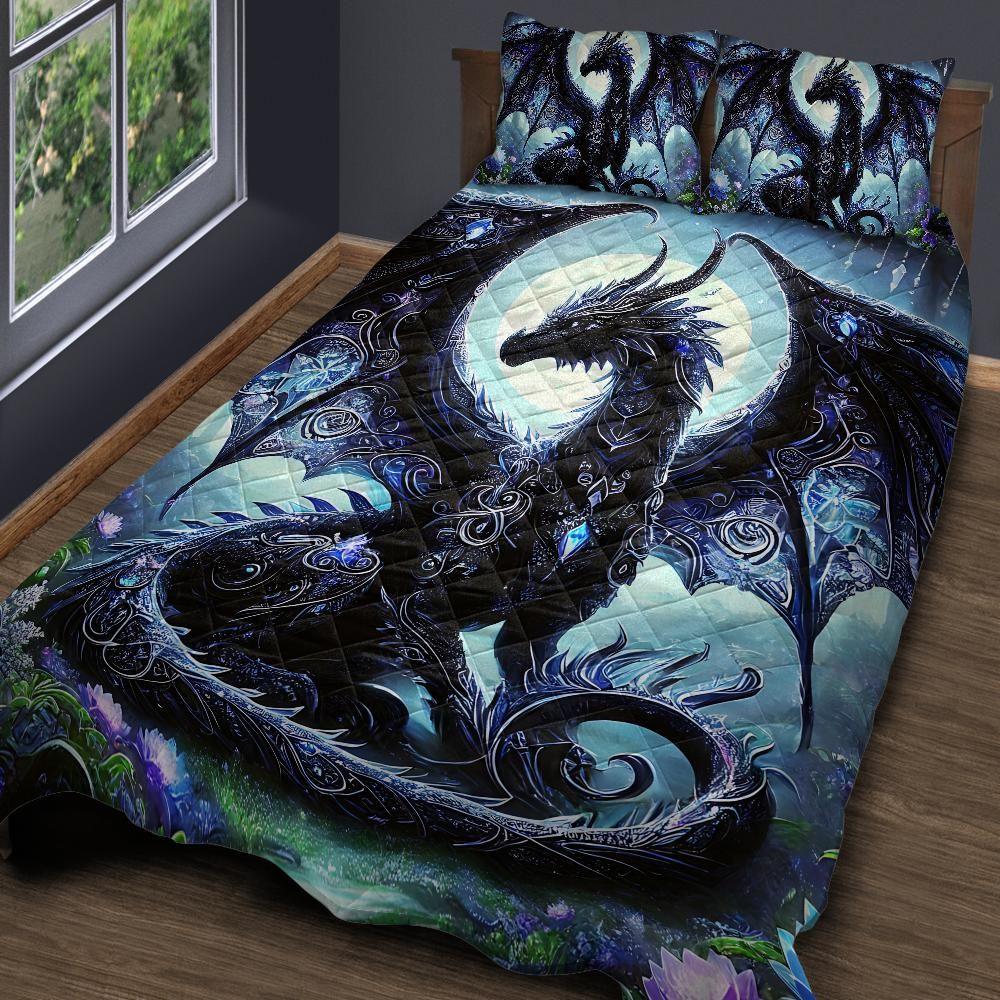 Personalized Mystical Dragon Quilt Bedding Set 3-Pc for Dragon Lovers Personalized Mystical Dragon Quilt Bedding Set 3-Pc for Dragon Lovers