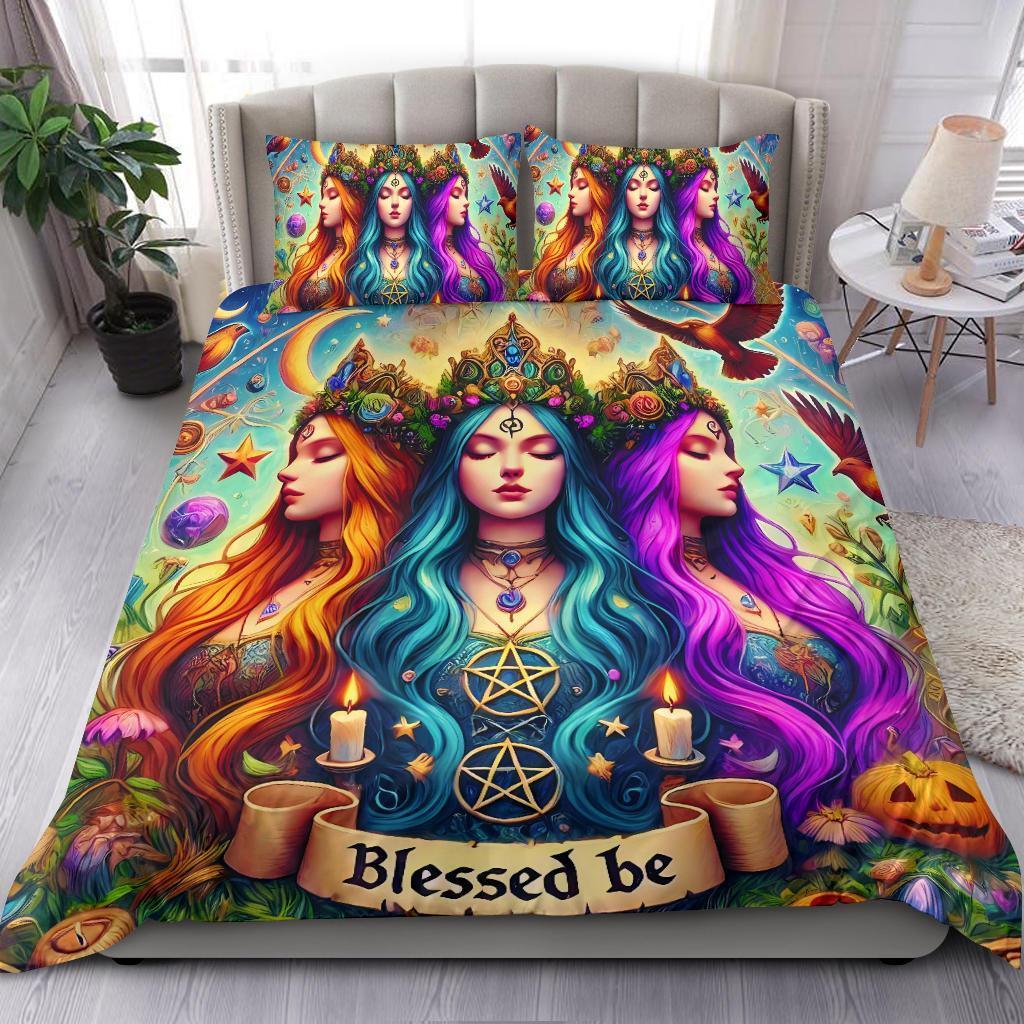 Personalized Pagan Hecate Goddess Duvet Cover Bedding Set 3-pc Wiccan Triple Goddess Duvet Cover Bedding Set 3-pc-1 Personalized Pagan Hecate Goddess Duvet Cover Bedding Set 3-pc Wiccan Triple Goddess Duvet Cover Bedding Set 3-pc