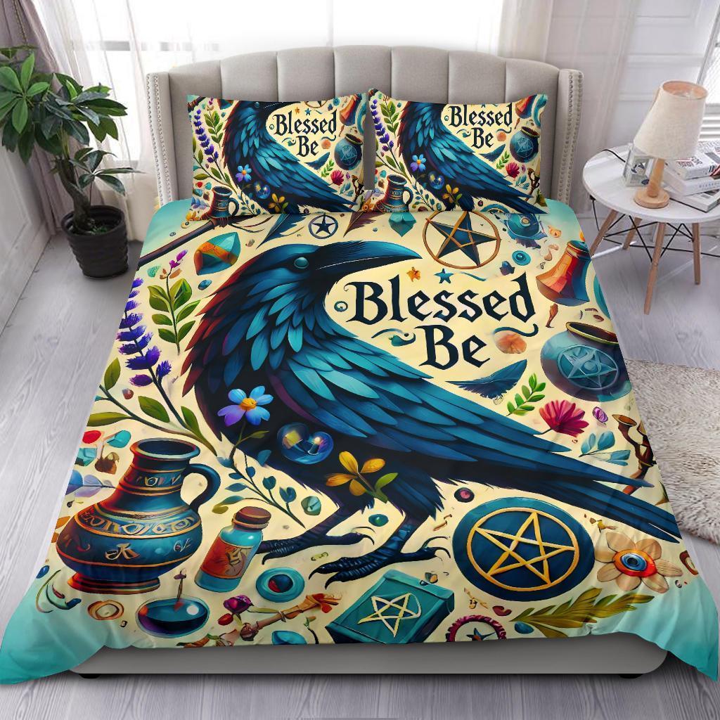 Personalized Pentacle Cauldron Wicca Black Raven Witchy Duvet Cover Bedding Set 3-pc Personalized Pentacle Cauldron Wicca Black Raven Witchy Duvet Cover Bedding Set 3-pc
