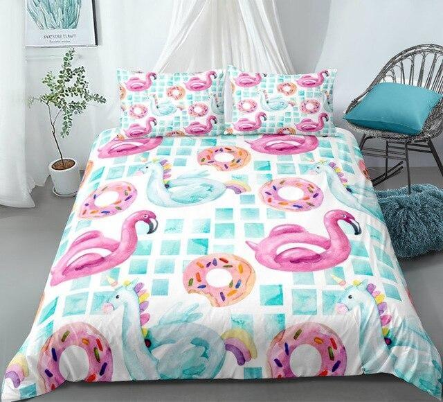 Personalized Pink Flamingo Green Bedding Set Duvet Cover Bedding Set Personalized Pink Flamingo Green Bedding Set Duvet Cover Bedding Set