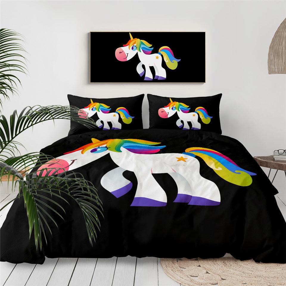 Personalized Rainbow Unicorn Kids Bedding Set Duvet Cover Bedding Set Personalized Rainbow Unicorn Kids Bedding Set Duvet Cover Bedding Set