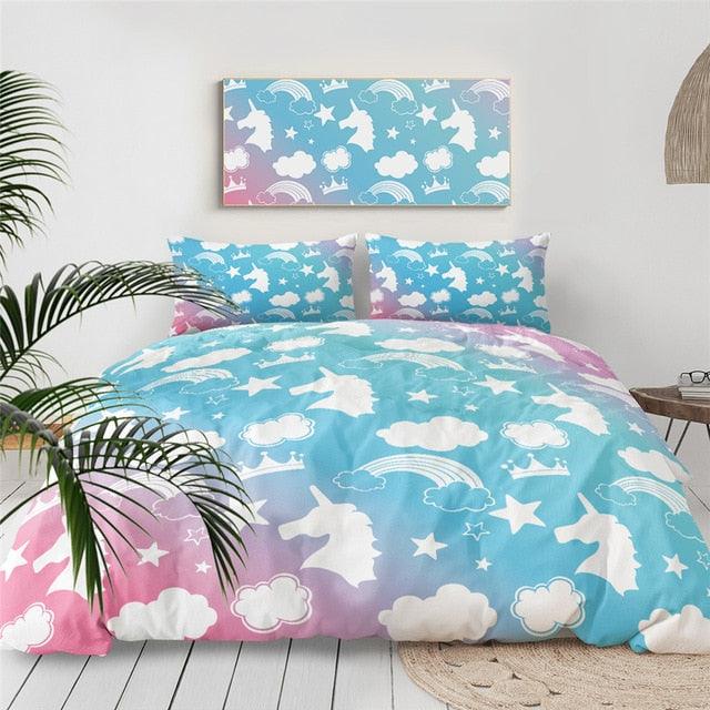 Personalized Sky Unicorn Themed Bedding Set Duvet Cover Bedding Set Personalized Sky Unicorn Themed Bedding Set Duvet Cover Bedding Set