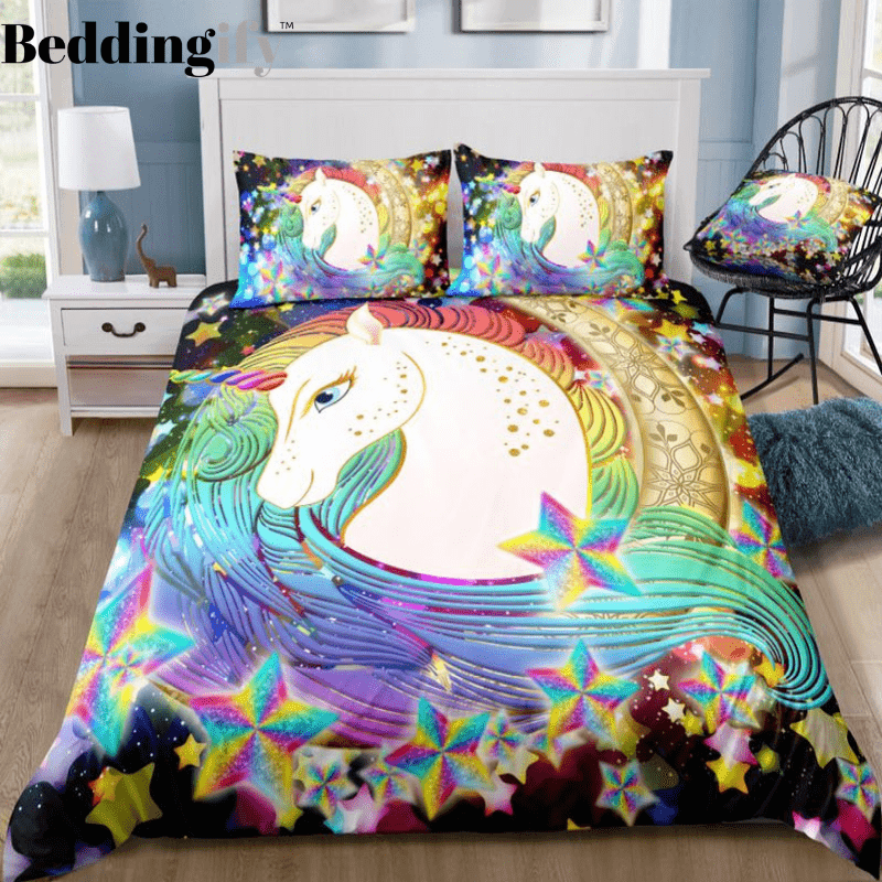 Personalized Sparkling Unicorn Bedding Set Duvet Cover Bedding Set-1 Personalized Sparkling Unicorn Bedding Set Duvet Cover Bedding Set-1