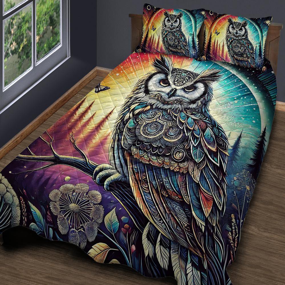Personalized Spirit Owl Quilt Bedding Set 3-Pc for Owl Lovers Personalized Spirit Owl Quilt Bedding Set 3-Pc for Owl Lovers