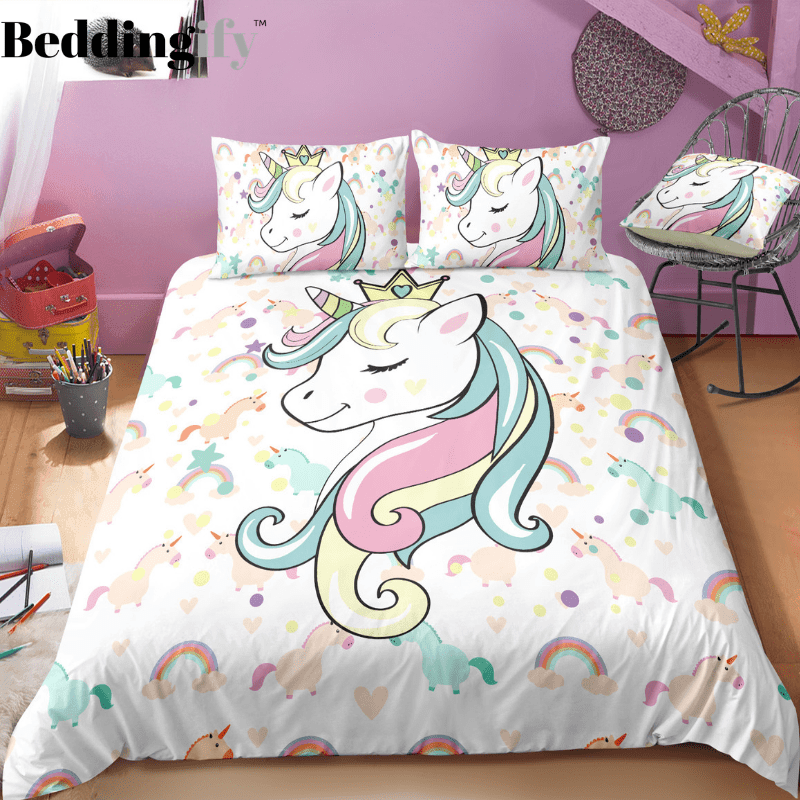Personalized Super Cute Unicorn Bedding Set Duvet Cover Bedding Set Personalized Super Cute Unicorn Bedding Set Duvet Cover Bedding Set