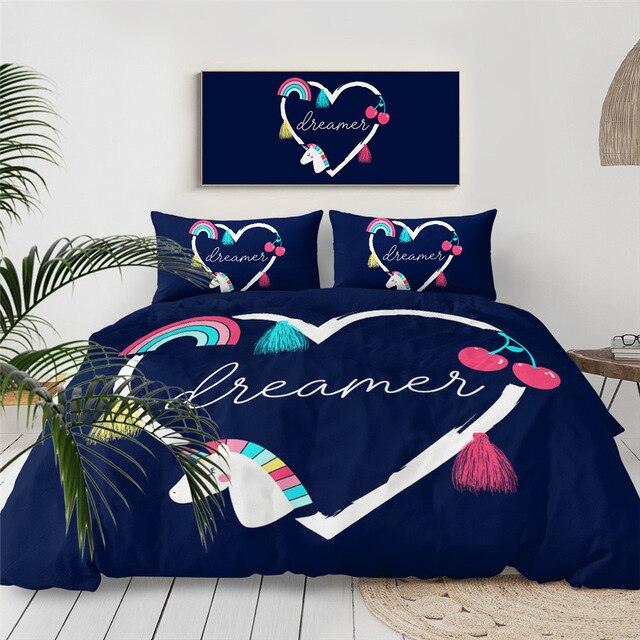 Personalized Unicorn Dreamer Bedding Set Duvet Cover Bedding Set Personalized Unicorn Dreamer Bedding Set Duvet Cover Bedding Set