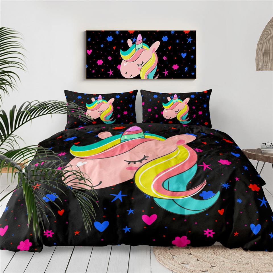 Personalized Unicorn Kid Girly Bedding Set Duvet Cover Bedding Set Personalized Unicorn Kid Girly Bedding Set Duvet Cover Bedding Set