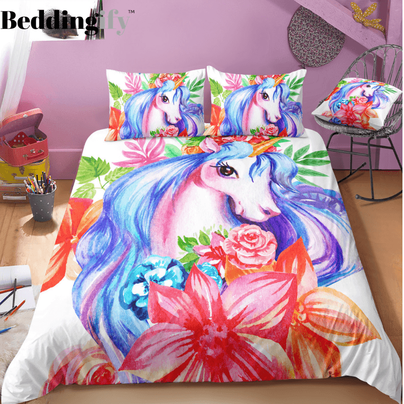 Personalized Unicorn Lady Bedding Set Duvet Cover Bedding Set Personalized Unicorn Lady Bedding Set Duvet Cover Bedding Set