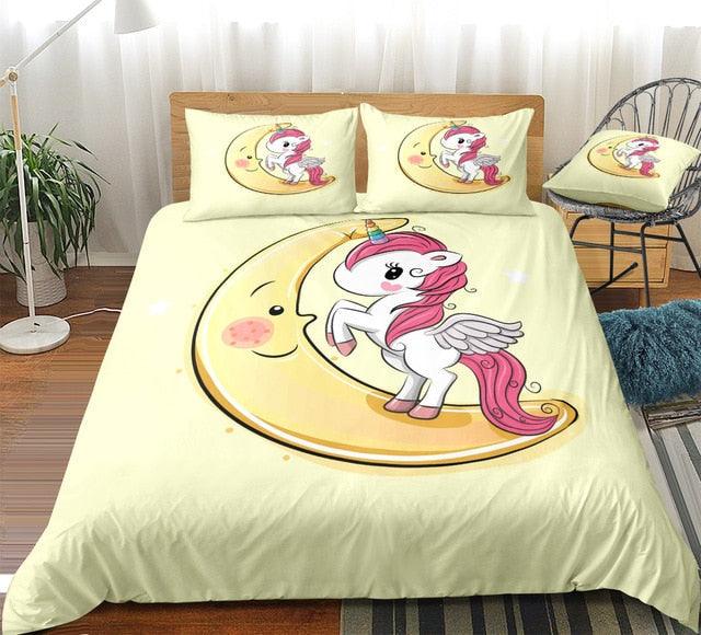 Personalized Unicorn Moon Bedding Set Duvet Cover Bedding Set Personalized Unicorn Moon Bedding Set Duvet Cover Bedding Set