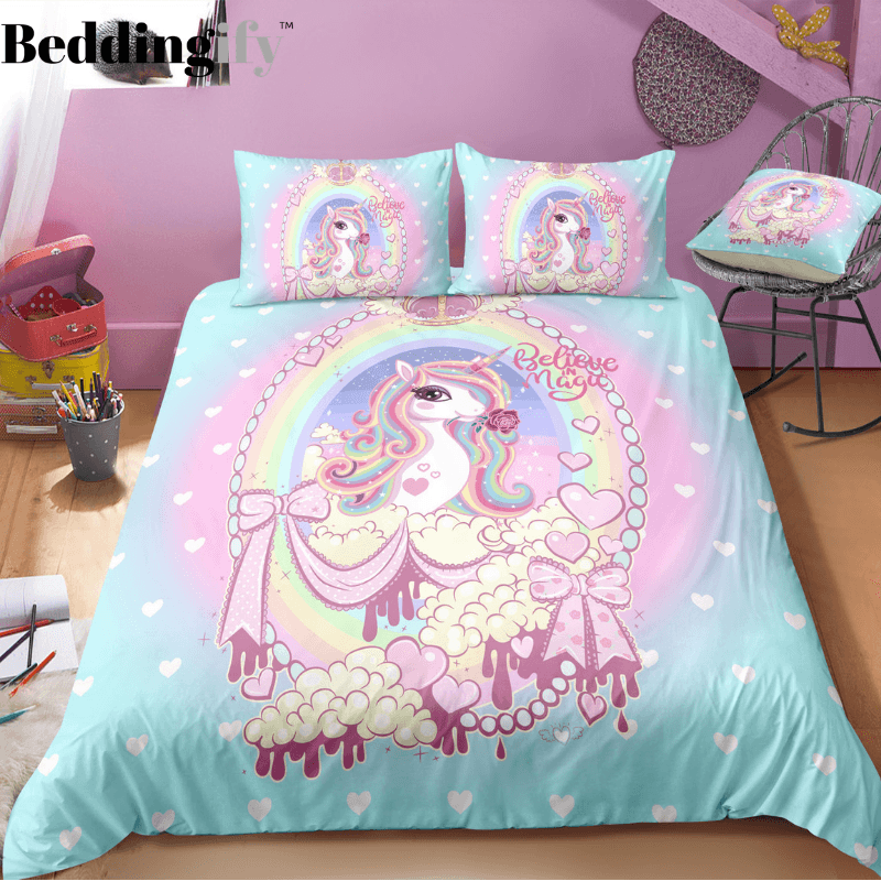 Personalized Unicorn Princess Bedding Set Duvet Cover Bedding Set Personalized Unicorn Princess Bedding Set Duvet Cover Bedding Set