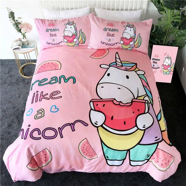 Personalized Unicorn Watermelon Bedding Set Duvet Cover Bedding Set Personalized Unicorn Watermelon Bedding Set Duvet Cover Bedding Set