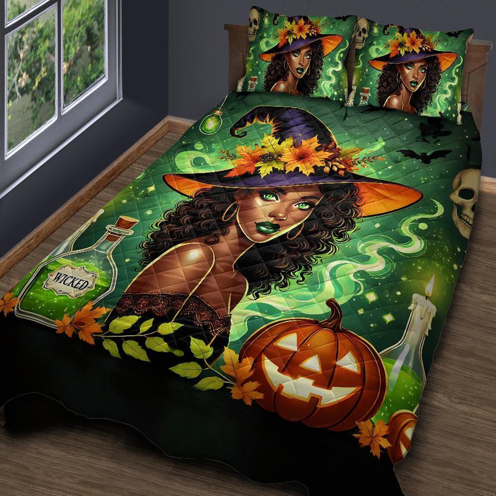 Personalized Wicked Witch Quilt Bedding Set 3-Pc for Halloween Home Decor Personalized Wicked Witch Quilt Bedding Set 3-Pc for Halloween Home Decor