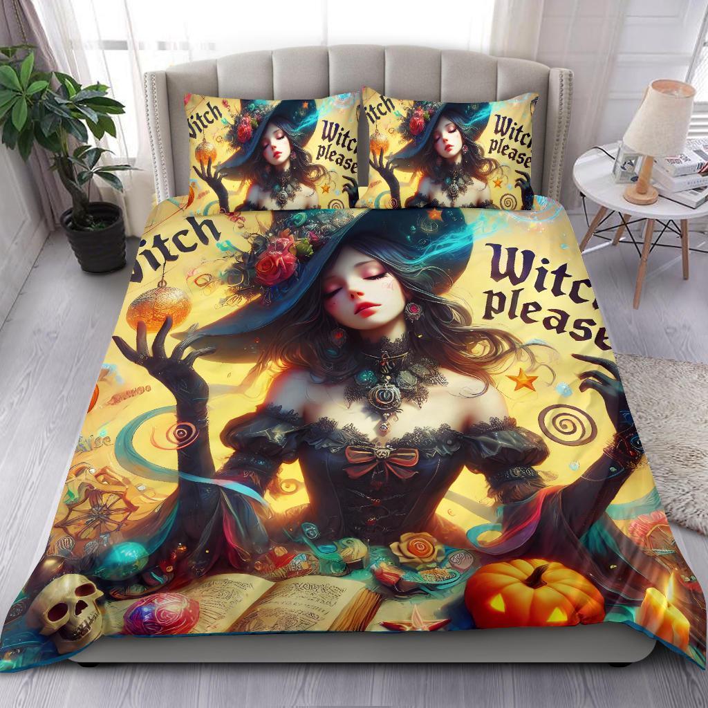 Personalized Witch Please Duvet Cover Bedding Set 3-pc Halloween Decor-1