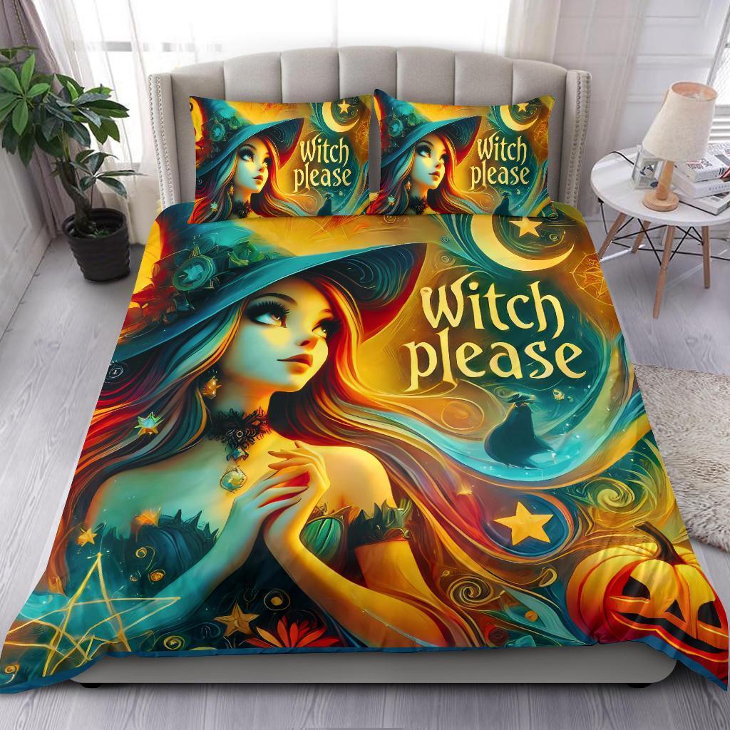 Personalized Witch Please Halloween Duvet Cover Bedding Set 3-pc Personalized Witch Please Halloween Duvet Cover Bedding Set 3-pc