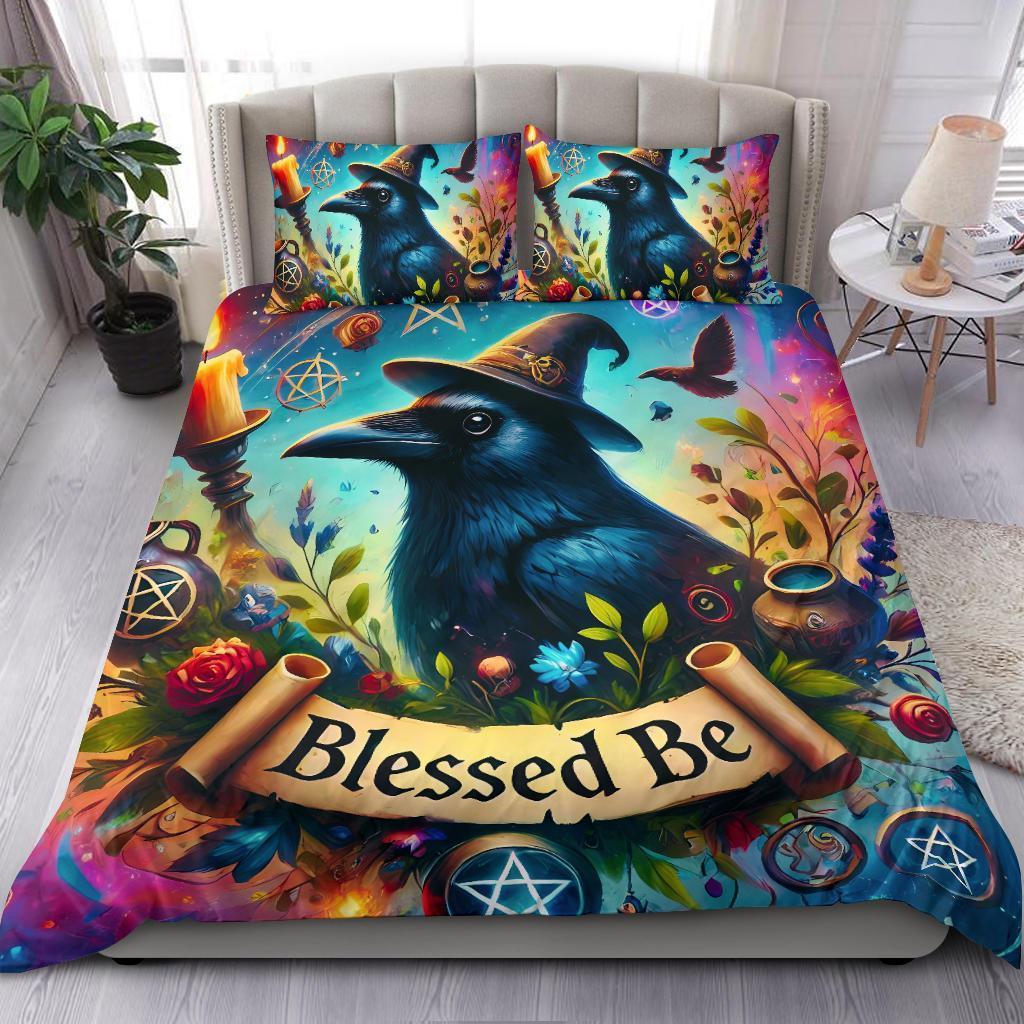 Personalized Witchy Raven Duvet Cover Bedding Set 3-pc Black Crow Wicca Duvet Cover Bedding Set 3-pc-1 Personalized Witchy Raven Duvet Cover Bedding Set 3-pc Black Crow Wicca Duvet Cover Bedding Set 3-pc-1