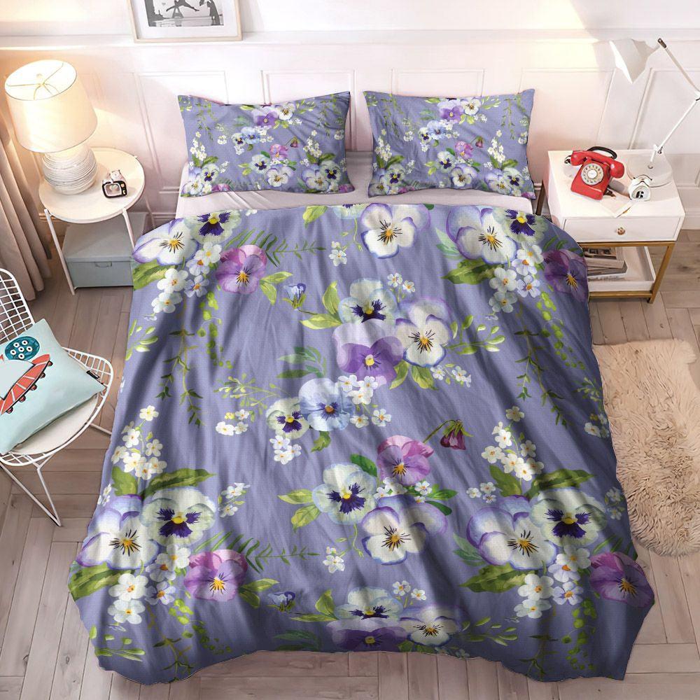 Soft Duvet Cover Set, King Size Bedding Set, Queen Size Bedding Set, Cozy Bedding Set, Pansy Pattern Print Design Bedding Sets Soft Duvet Cover Set, King Size Bedding Set, Queen Size Bedding Set, Cozy Bedding Set, Pansy Pattern Print Design Bedding Sets